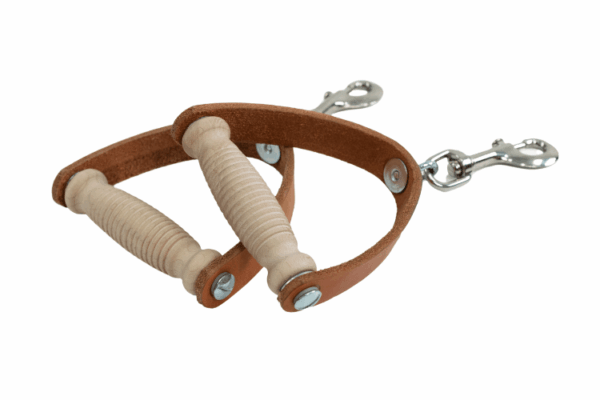 Контурные кожаные ручки Contrology с деревянными захватами для пилатеса.