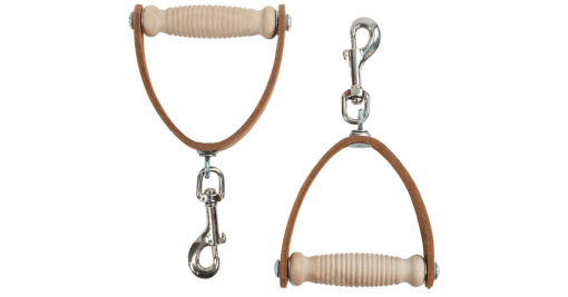 Contrology wooden handles with leather straps for Pilates equipment