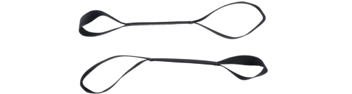 Pilates trapeze handles for Cadillac exercises, compatible with Fuzzies.