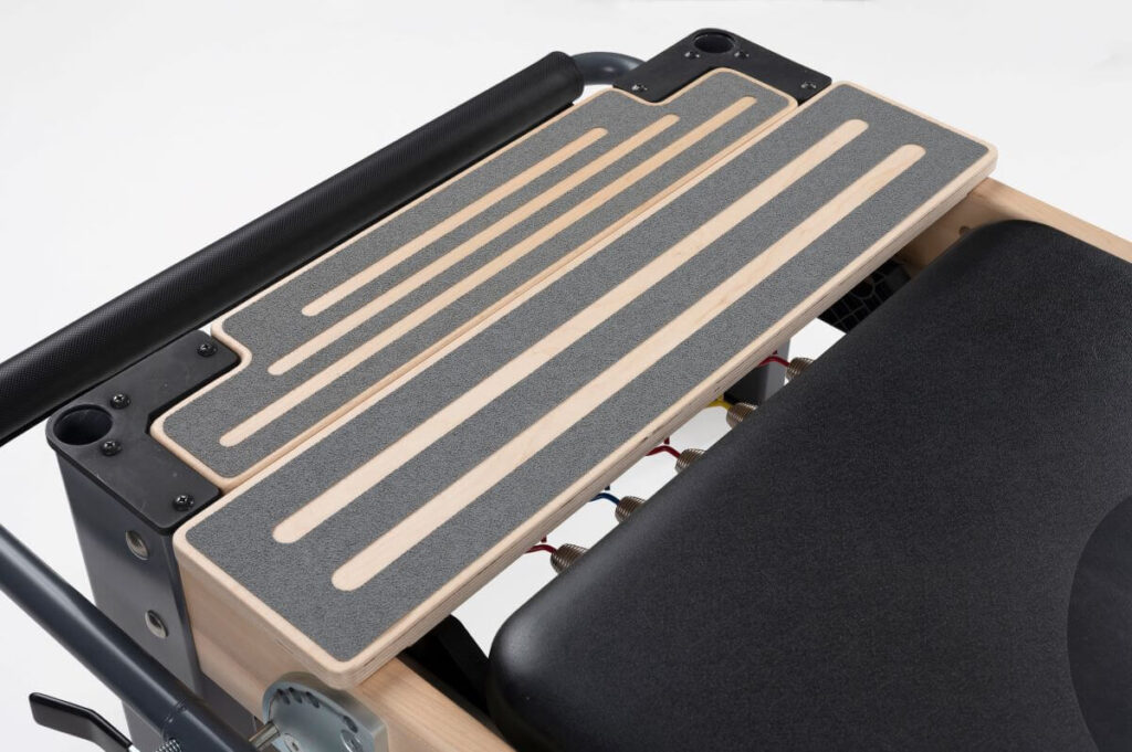 Rialto Standing Platform Extender on Reformer for Pilates.