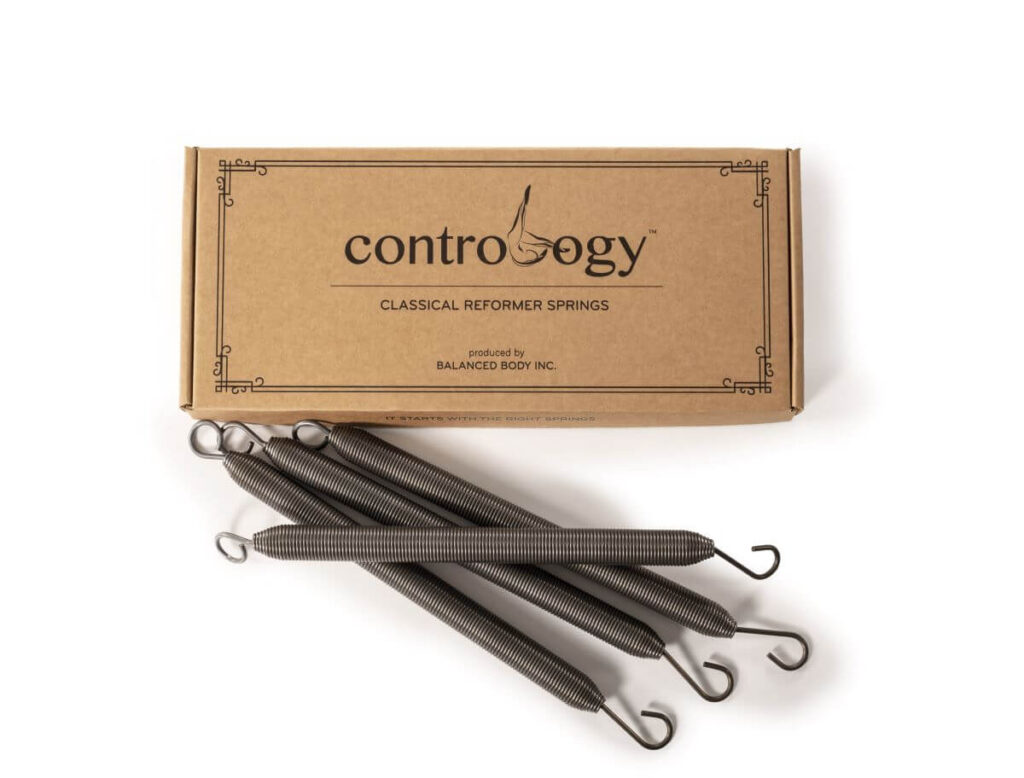 Contrology Reformer atsperes ar iepakojumu no Balanced Body.